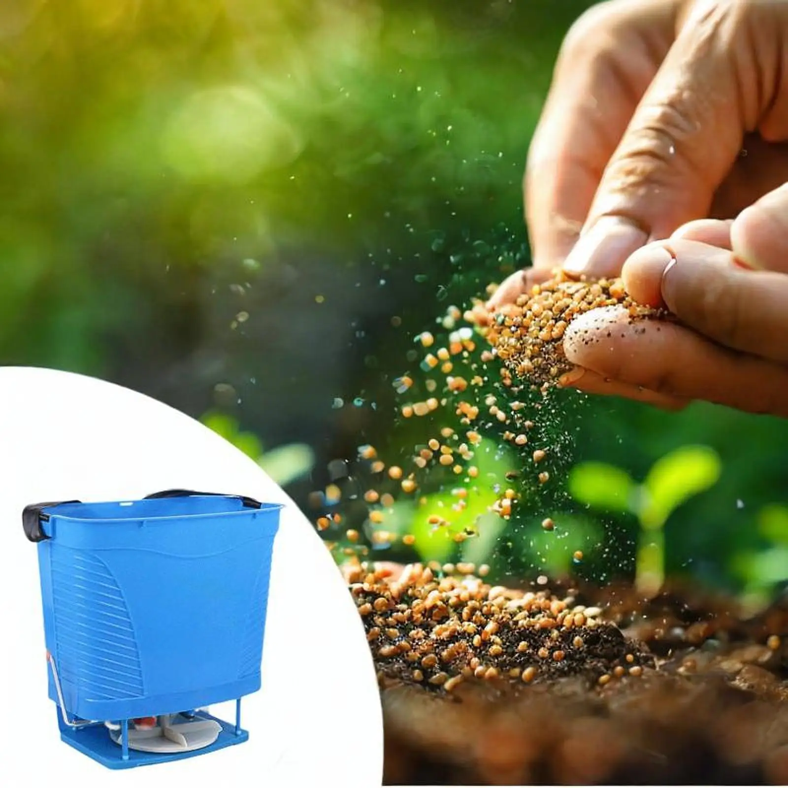 Hand Crank Seed Spreader Agricultural Equipment 20L Comfortable Professional Handheld Spreader Portable Broadcast Fertilizer