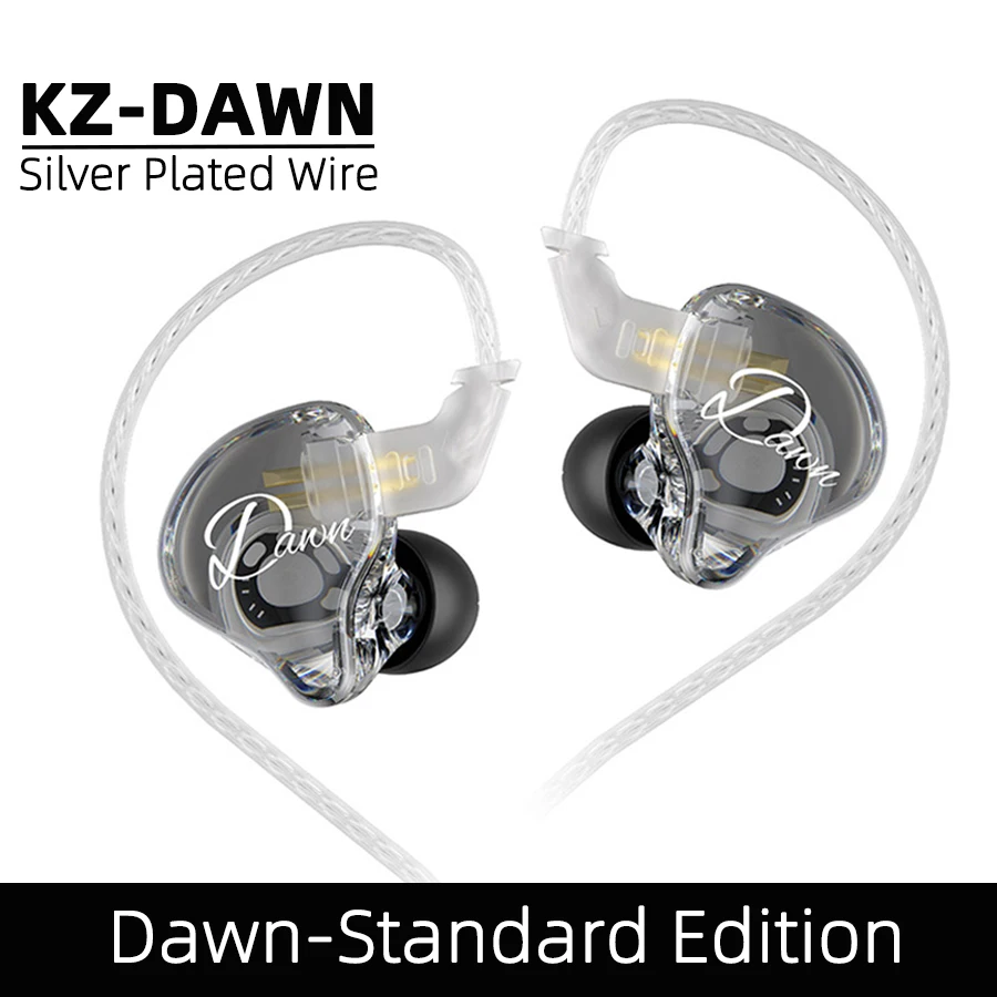 KZ Dawn HiFi-oortelefoon 10MM Dual Dynamic Drive Bass-oordopjes In-ear monitor Gaming Sport Muziek DJ Podium Ruisonderdrukking Hoortelefoon