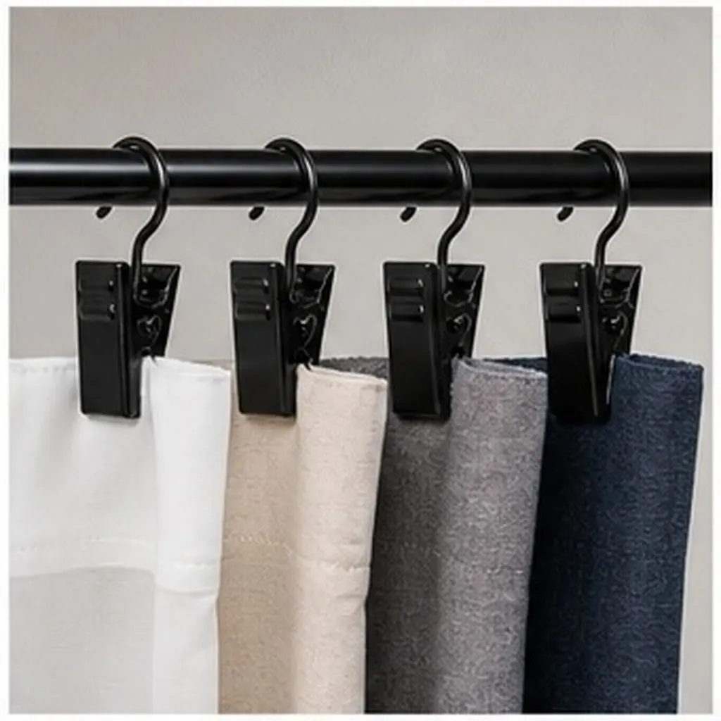 100Pcs Metal Curtain Clip Hooks Heavy Duty for Drapery Holdbacks Living Room Bedroom Office Hanging Fabrics Lights Decor