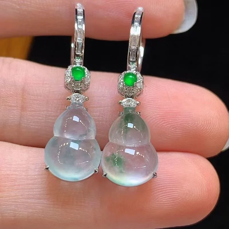 

Inspiration Natural Ice chalcedony Gourd earrings for women Elegant and High quality Classic silver 925 earring Banquet Jewelry