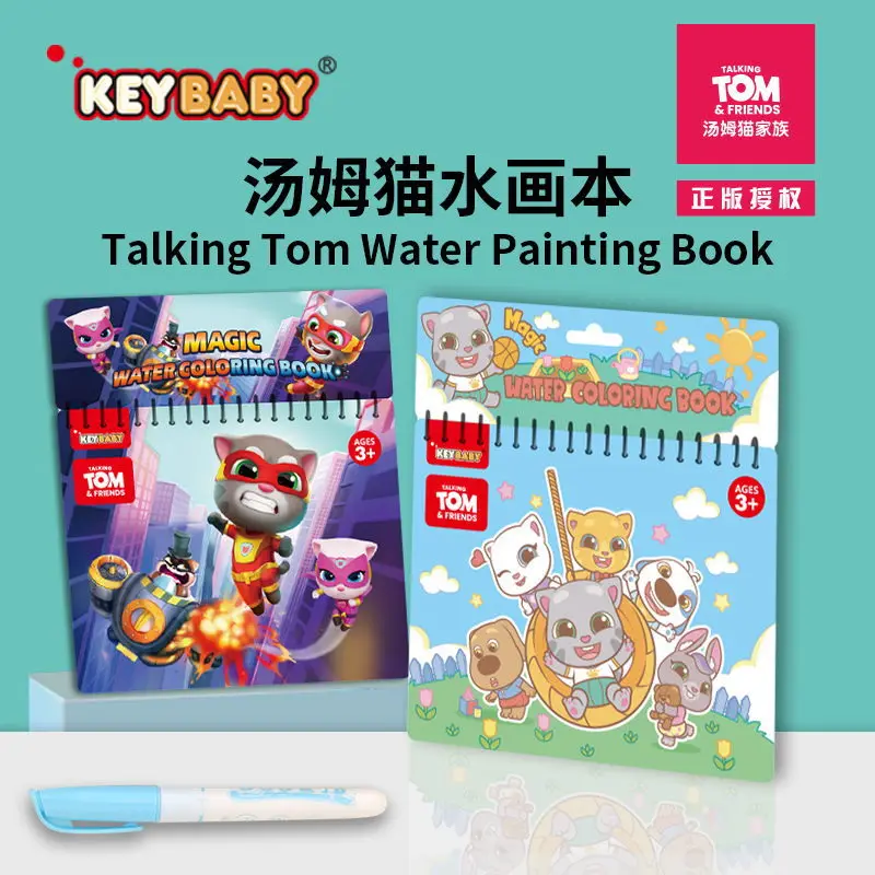 Talking Tom Magic Water Drawing Book Non-toxic Reusable Coloring Book DIY Painting Doodle Drawing Book Educational Learning Toy