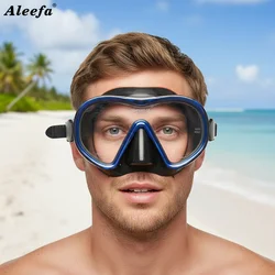 Máscara de buceo transparente de bajo volumen para adultos con vidrio templado apnea snorkel gafas de natación subacuáticas negras de silicona