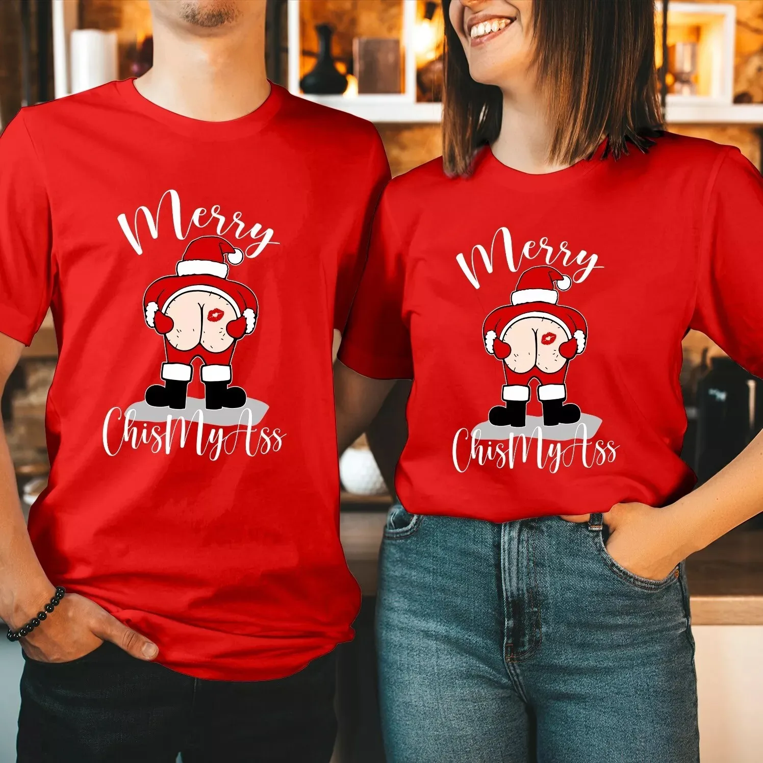 KISS My ASS Merry Christmas Snowman Funny Kids Men Women Xmas Top Celebrating Christmas Day with a T-shirt