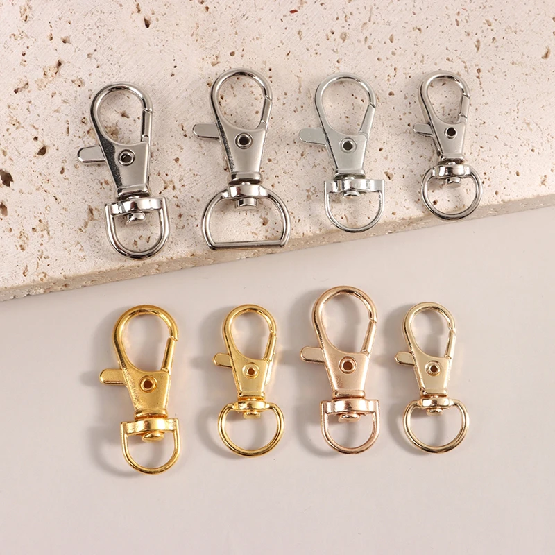 10Pcs/set Metal Swivel Lobster Hook Clasp Keyring Snap Clasp Bag Jewelry Lanyard Trigger Buckle DIY Bag Accessories