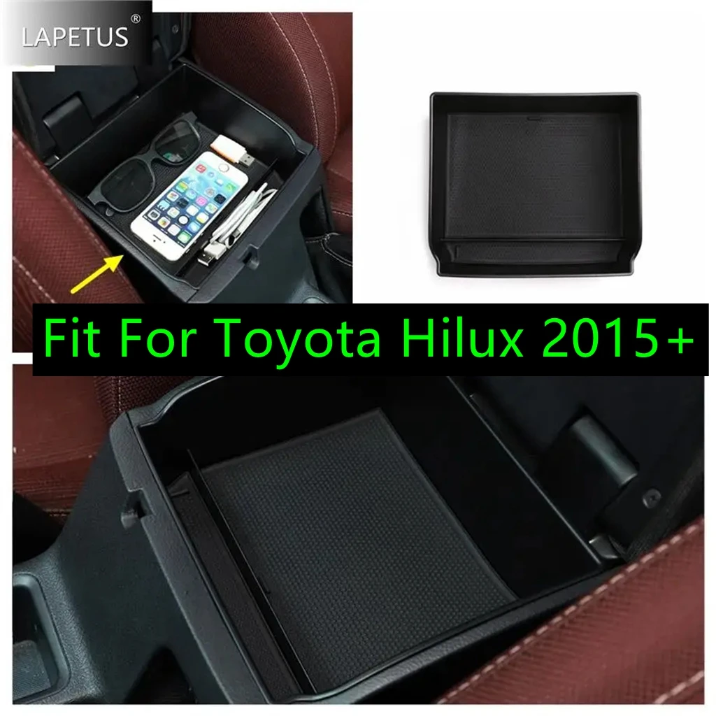 

Plastic Auto Central Control Multifunction Container Box Storage Box Phone Tray Accessories Cover For Toyota Hilux 2015 - 2021