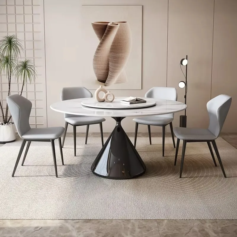 

Оптовая продажа: недорогой круглый обеденный стол современного дизайна с стульями, роскошный высококачественный обеденный гарнитур для дома