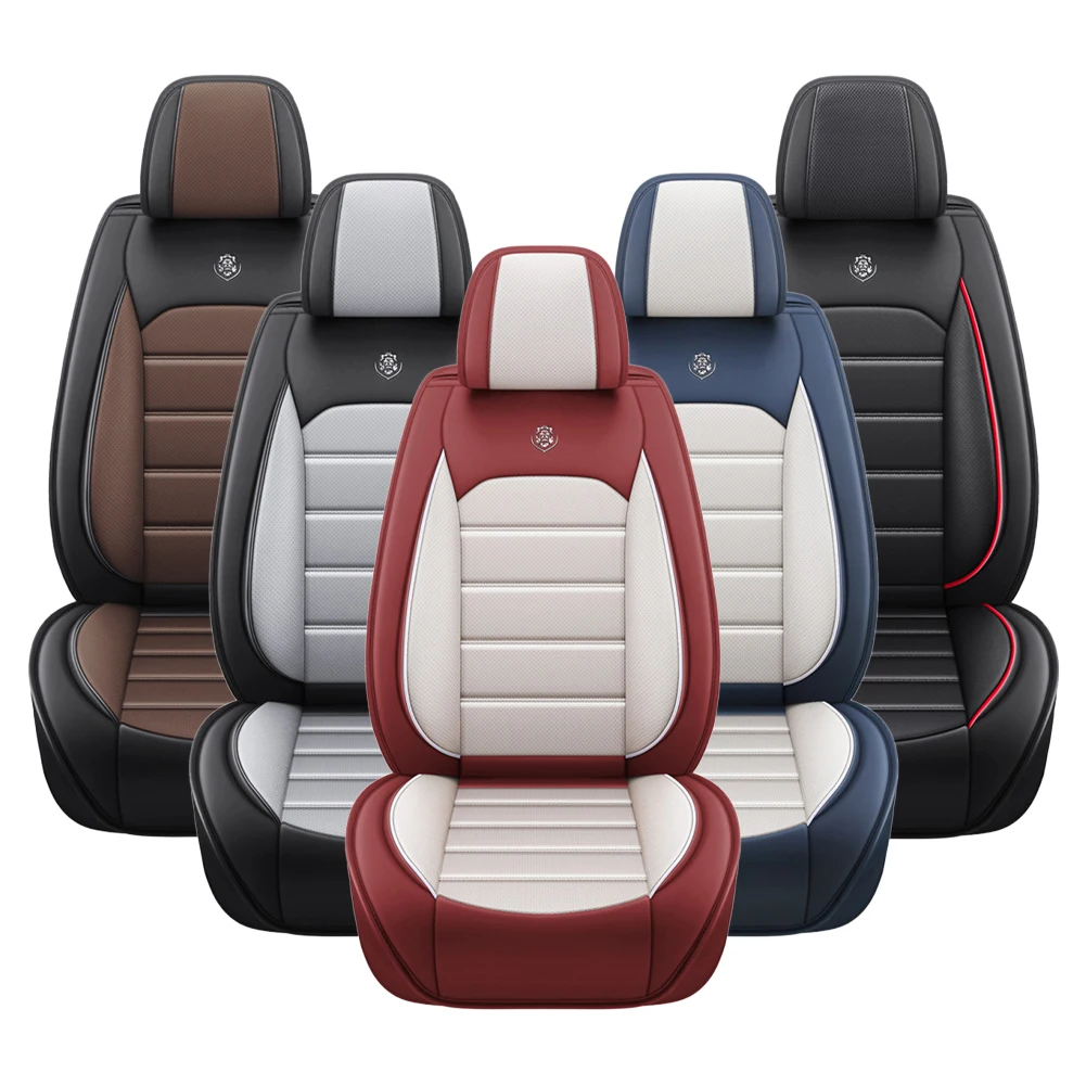 Full Set Car Seat Covers PU Leather Front&Rear Split Bench Protector Four Season Universal Fit Most Car SUV Car Accessories