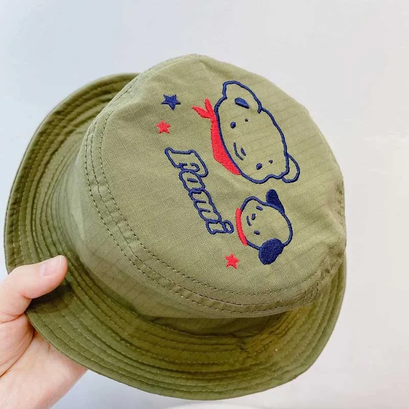 Familair Cartoon Dog Summer Fisherman Hat 48-54cm Fashion Sun Hat Travel Versatile Sunscreen Hat