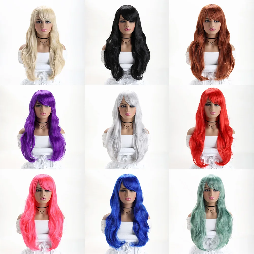

Halloween Synthetic Long Curl Cosplay Wig 70cm Anime Inspired Wave Costume Party Hairpiece Heat Resistant Fashion