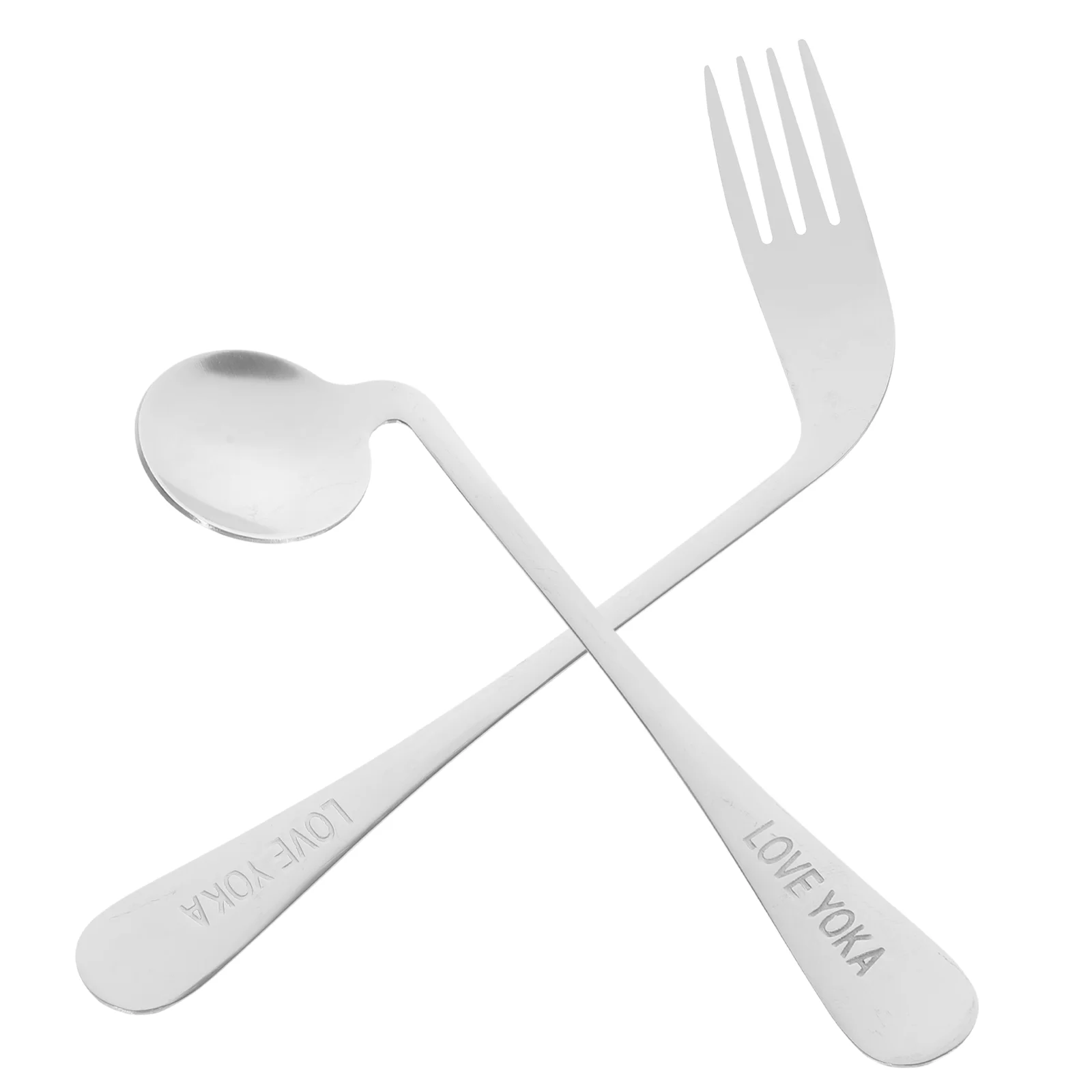 Toddler Utensils Elbow Fork Spoon Practical Aldult Stainless Steel Lightweight Baby