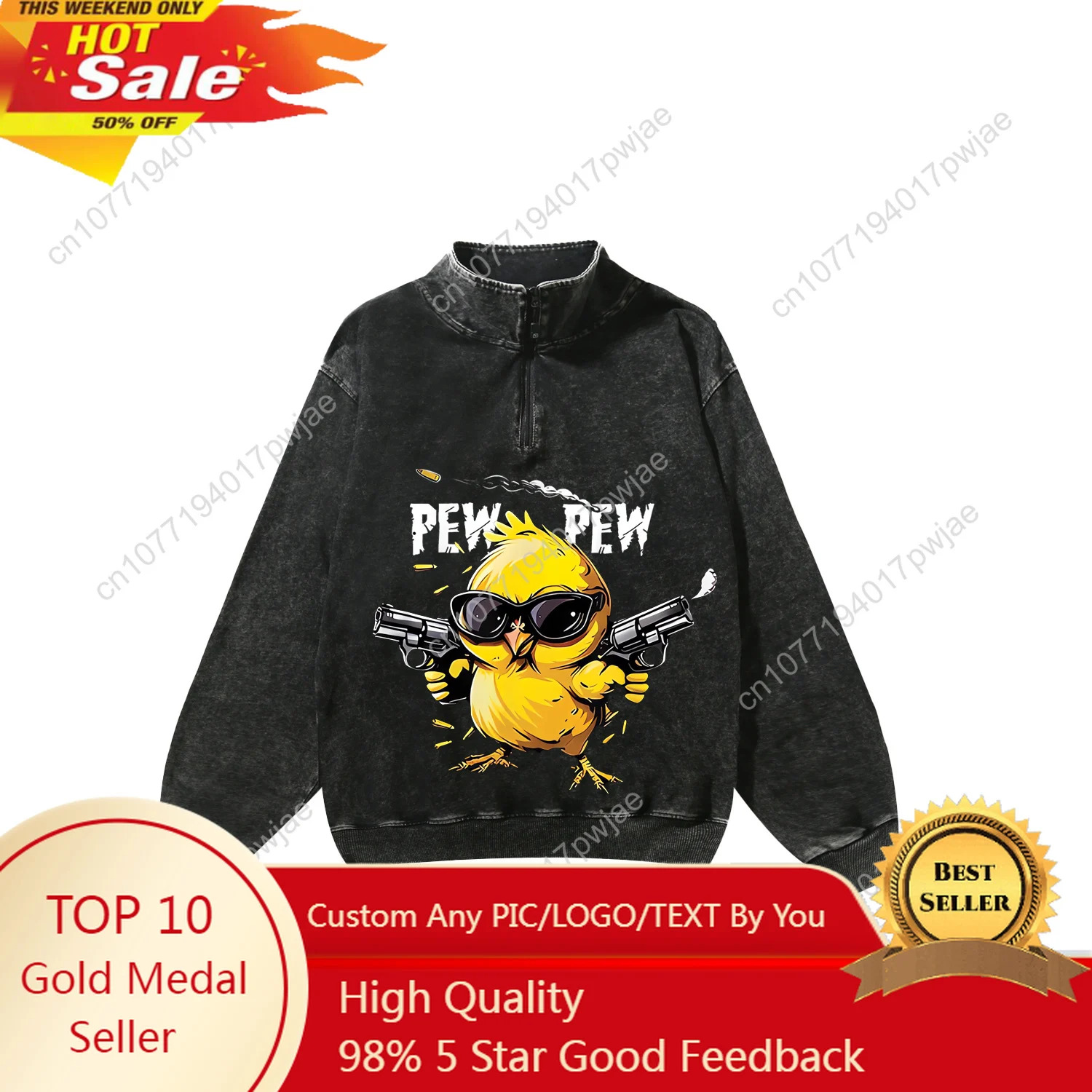 

Pew Pew Madafakas Fun funny patterns Custom Retro Sweatshirt Mans Womans Half Zipper Vintage Sweat Shirt Photo Custom Made Tops