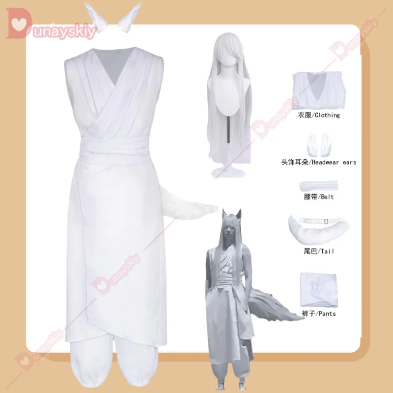 Yoko Kurama Shuichi Minamino Cosplay Anime YuYu Hakusho Costume White fox Uniform Tail Outfit Set Party Role Play Clothing