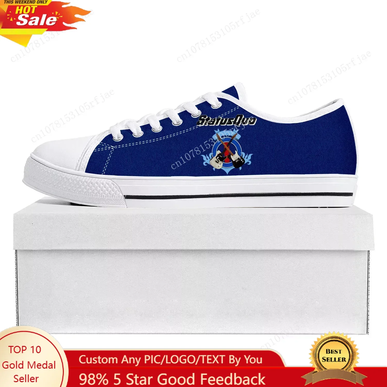 

Status Quo Rock Band Fashion Low Top High Quality Sneakers Mens Womens Teenager Canvas Sneaker Casual Couple Shoes Custom Shoe