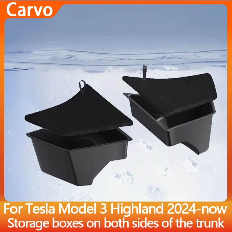 

Для Tesla New Model 3 2024 Highland задний багажник, ящик для хранения, левый боковой органайзер с веревкой, аксессуары для салона автомобиля