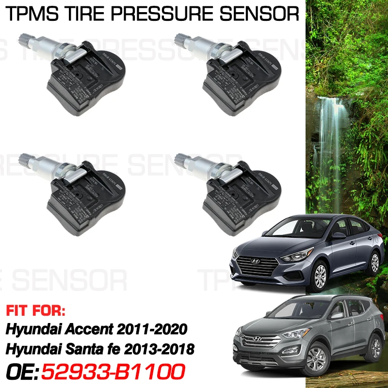 For Hyundai Accent Verna Hyundai i25 Accent 2011-2020 Hyundai Santa Fe Sport 2013-2018 433 MHz Tire Pressure Monitor 52933-B1100