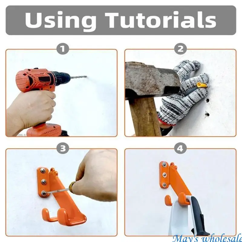 المرآب بالمنشار حامل جدار جبل الصلب شماعات رف قوس لتأمين وتوفير المساحة أداة التخزين المنظم هوك 448A