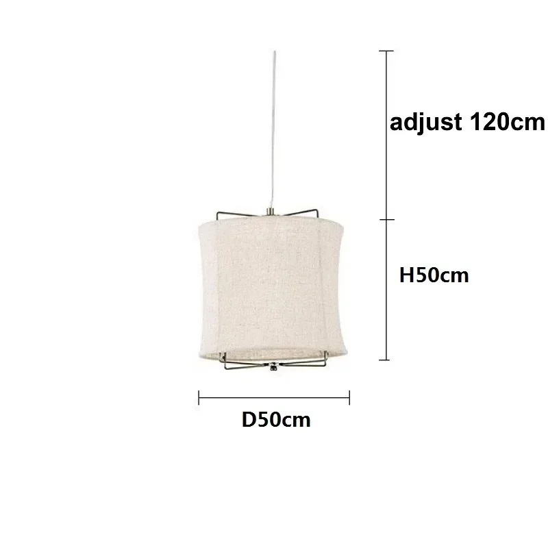 HomeLover Retro Wabi Sabi Style Pendelleuchte Baumwolle Leinen Stoff Pendelleuchte für Hotel Schlafzimmer Wohnzimmer weißer Stoff Kronleuchter 4