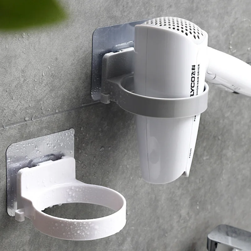 1PC Wall Mounted Hair Dryer Holder Simple Bathroom Storage ABS Plastic Hairdryer Storage Stand Blower Organizer Rack for Kitchen