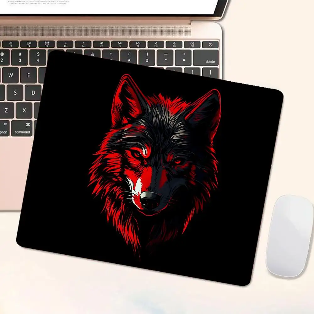 Anime Wolf Mouse Pad PC Accessories Square desk mat Office Portable Table Mats Rubber Anti-slip Mousepad Small Decor Pads