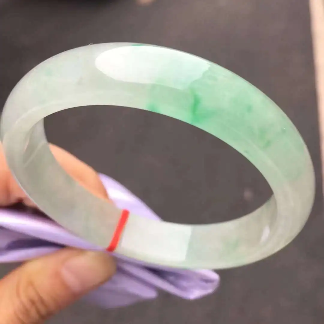 Original Ecological Texture Floating Flower Jadeite Bracelet AGrade Emerald Hand Ring Ice Perfect Jade Bangle Jewelry Accessorie