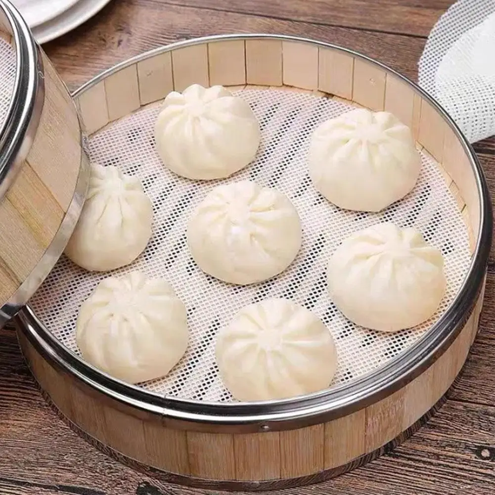 3/5pcs/set Reusable Silicone Non-Stick Steamer Liners, Round Steaming Mat for Bamboo Steamer Cooking, Heat Resistant Kitchen