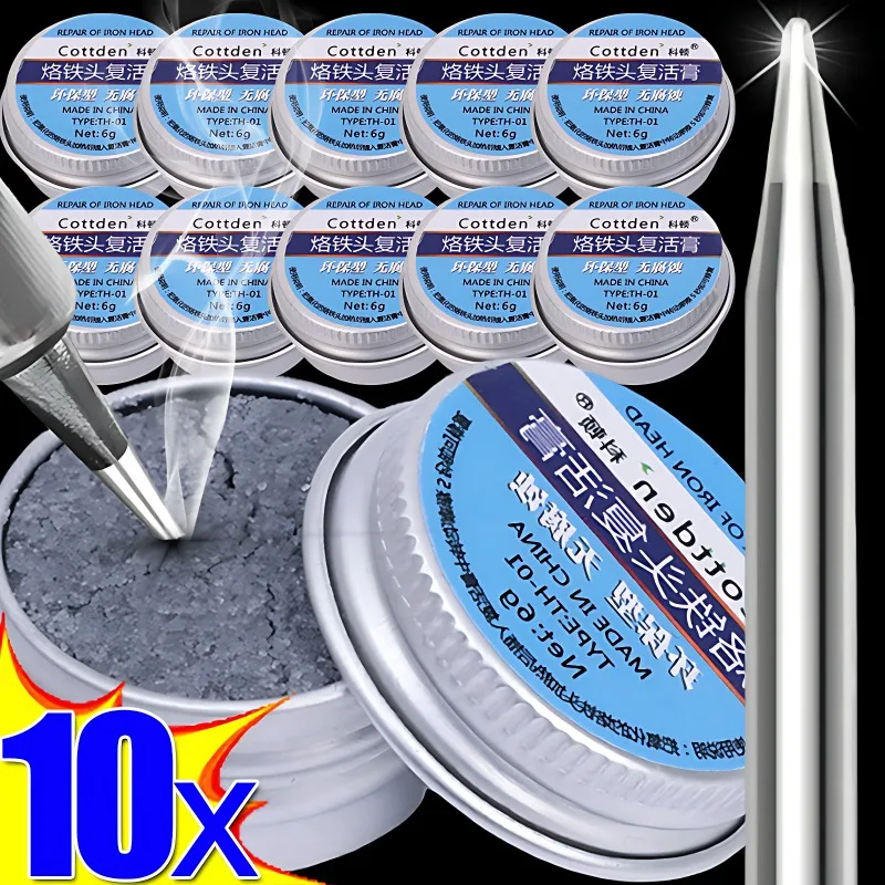 ferro de solda dica refresher antiaderente tin solder cream clean paste for oxide head ressurreicao oxidativo activator repair 10 pcs 1pc 01