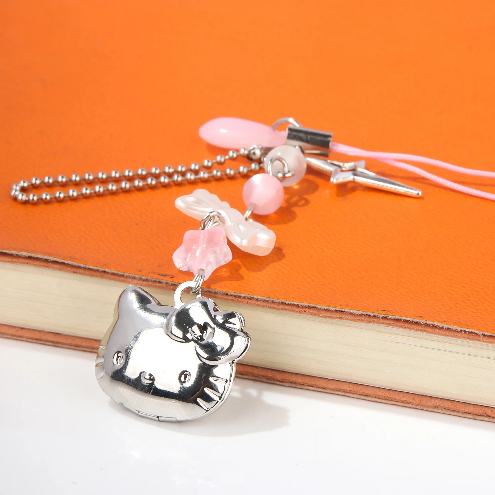 Hello Kitty telefon komórkowy łańcuszek linowy Sanrio Anime wisiorek ręcznie robione koraliki Strand Choker bransoletki zwisają DIY biżuteria akcesoria zabawka