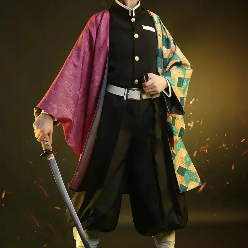 2025 Halloween Anime Demon Slayer Tomioka Giyuu Cosplay Costume Accessories Suit Uniforms Kimetsu No Yaiba Costumes Wig view 2