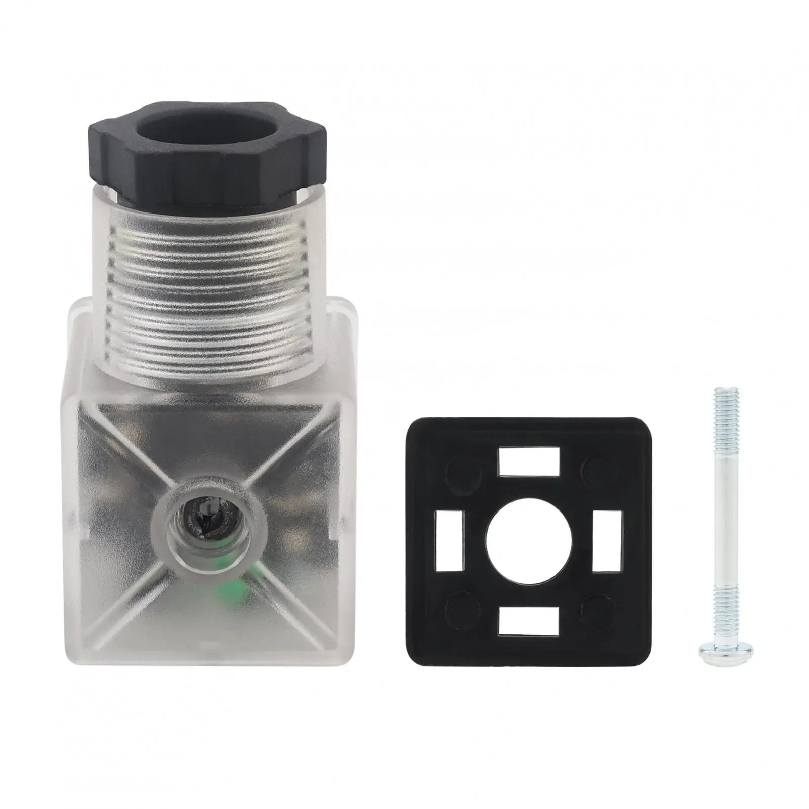 DC24V  Transparent Voltage Universal Hydraulic Solenoid Coil Plug with Light, without Wire, DC24 Solenoid Valve Coil