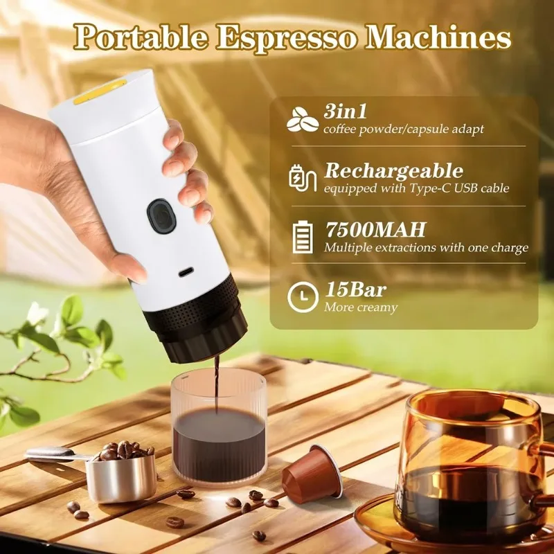 Portable Camping Espresso Maker - Mini Coffee Machine for Travel & Outdoor - Compatible with s & Ground Coffee