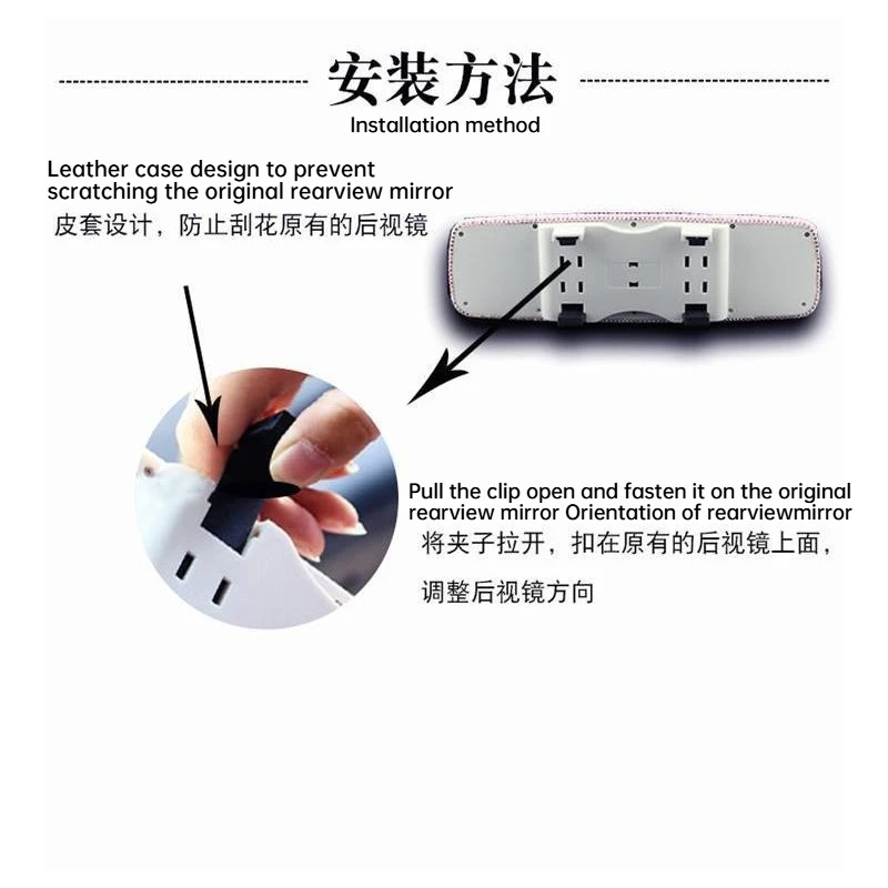 Car Rearview Mirror Hello Kitty DIY Fashion Handmade Diamond Interior Mirror Trend Decorative Atmosphere Girls’ Favorite Gift