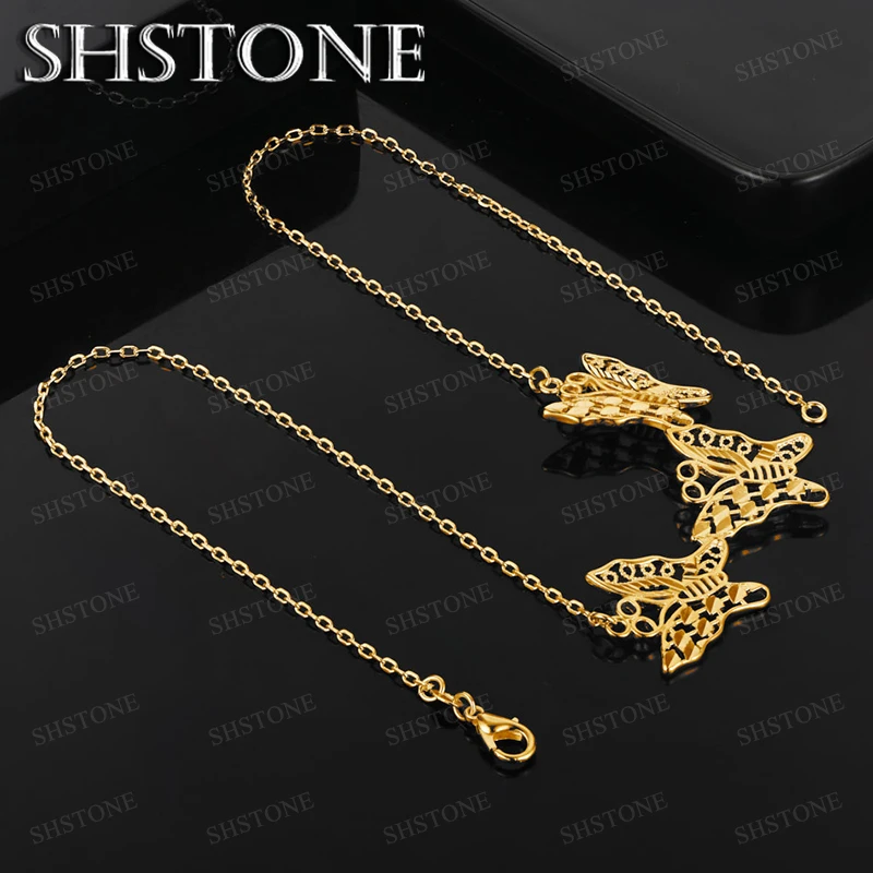 

18-Inch Chain Hot 18k Gold Butterfly Pendant Necklace Women Fashion Charm Jewelry Birthday Wedding Party Gift Accessories