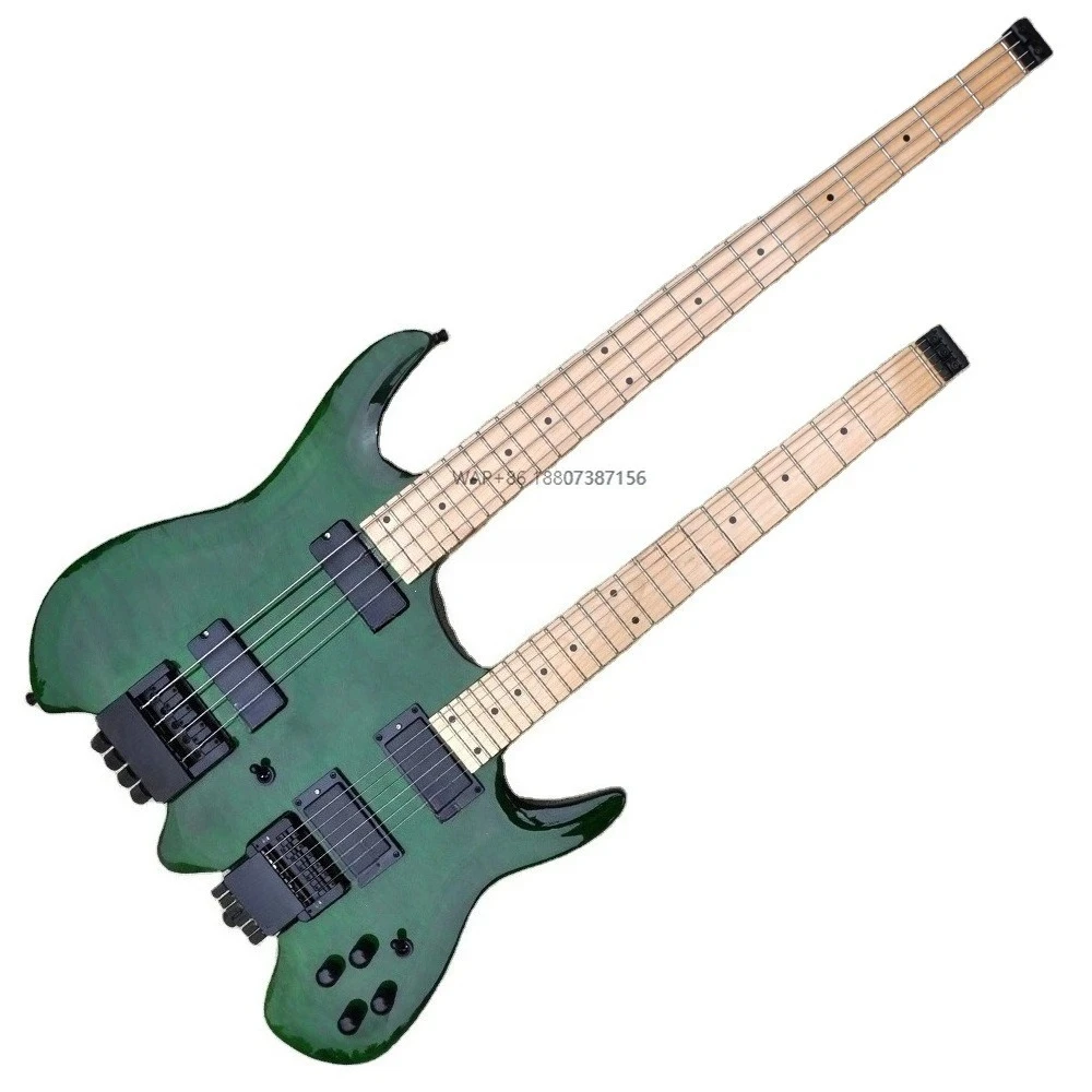 Cheap Price Electric Guitar Double Neck Guitar Bass Headless Guitar 4+6 Strings
