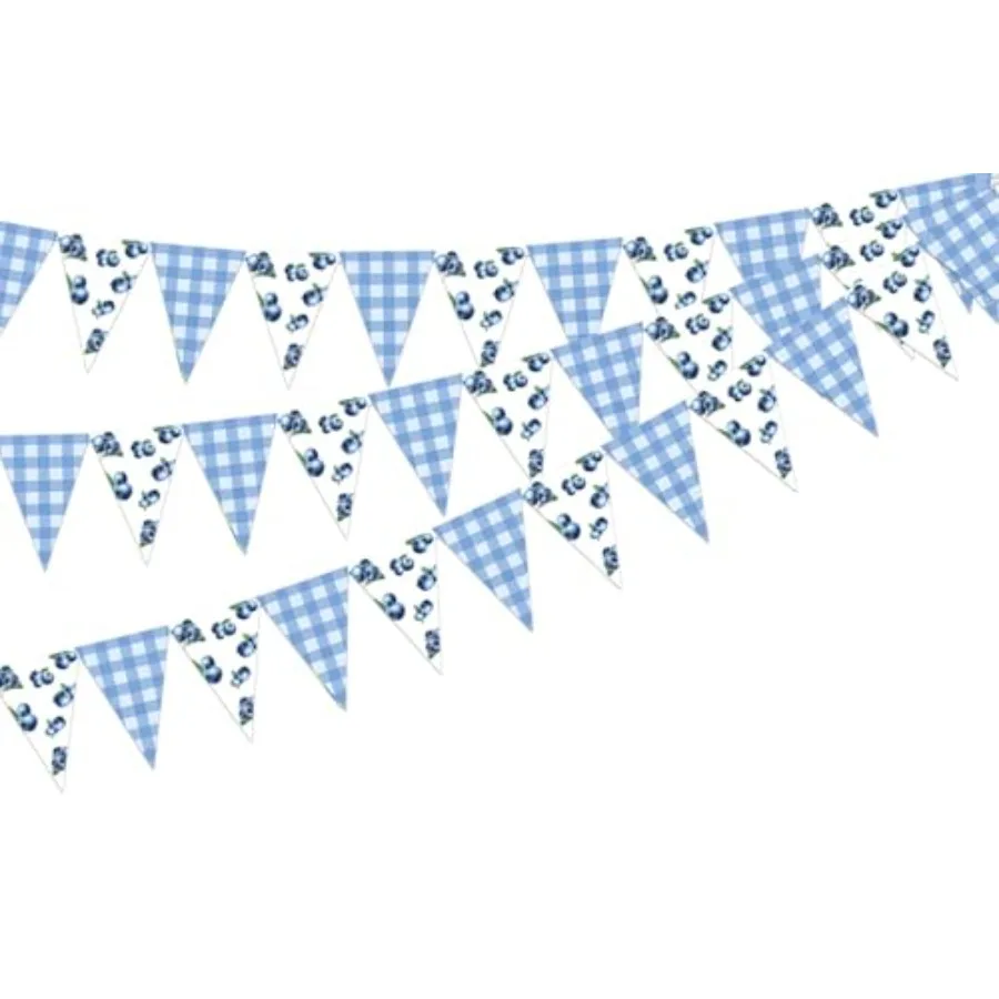 

Blueberry Party Decorations Pennt Banner 3pcs Berry Sweet Baby Shower Birthday Party Decorations Blueberry Triangle Garland Fla
