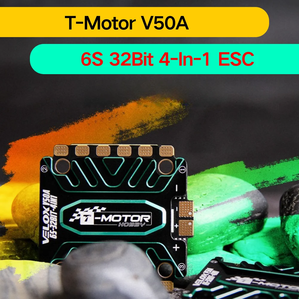 

T-Motor VELOX V50A 50A 32Bit BLHELI32 4in1 Brushless ESC 3-6S LIPO W/TMOTOR T4 02 ESC Firmware 30.5x30.5mm for FPV Racing Drone