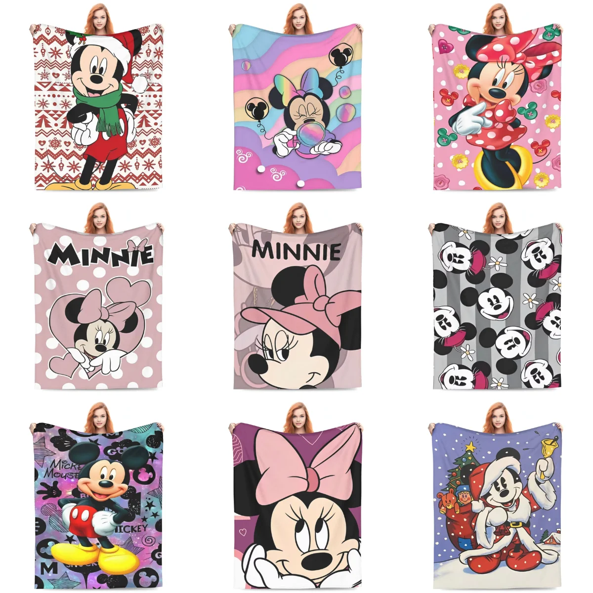 Mickey Mouse Miniso Blanket Halloween Christmas Camping Flannel Throw Blanket For Living Room Warm Soft Custom Quality Bedspread