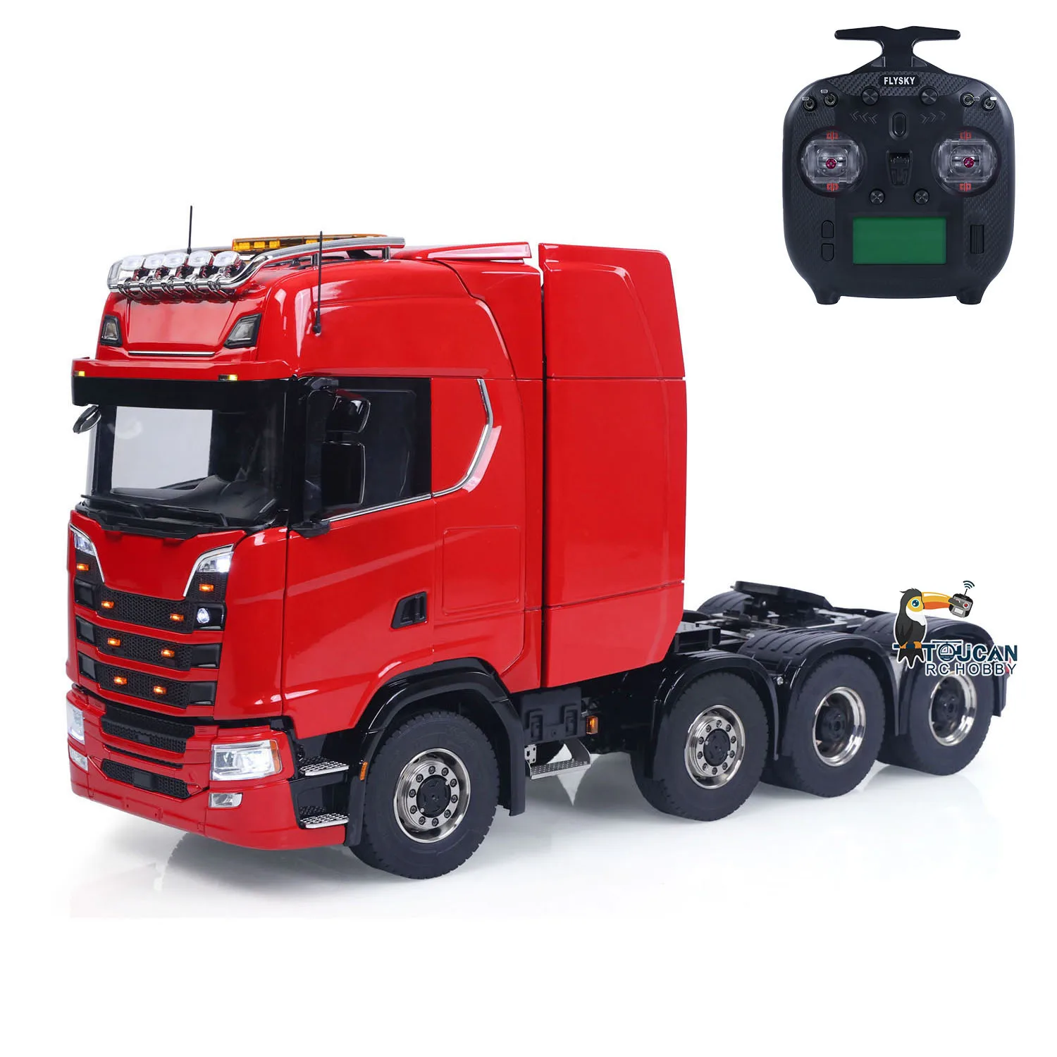 770S 1:14 RC Trattore Camion 8X8 Auto telecomandate Modello Trasmissione in metallo con custodia di trasferimento Cambio a 3 velocità Luci Suoni