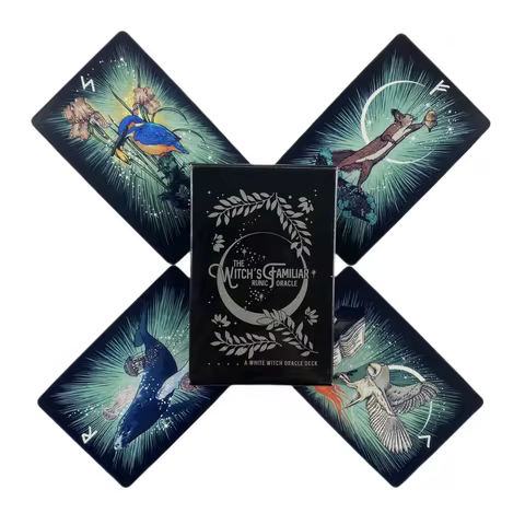The Witch's Familiar Runic Oracle Cards A 24 English Fate Divination Deck Borad Games