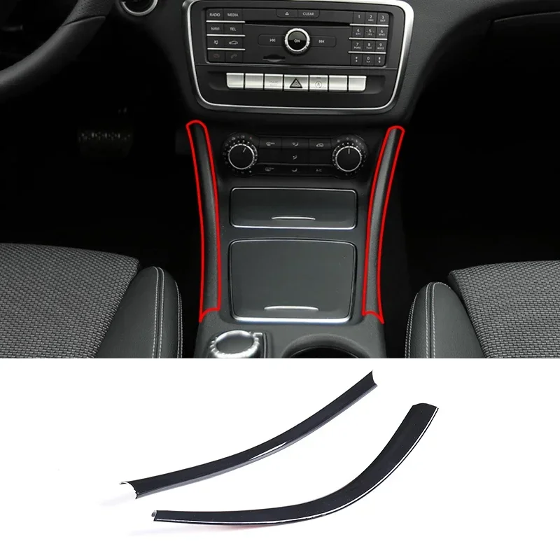 

For Mercedes Benz A CLA GLA Class W117 W176 A180 ABS Carbon Fiber Car Center Control Panel Side Strips Cover Protective Trim