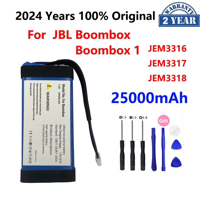 

100% Original 25000mAh Replacement 7.4V Battery For JBL BOOMBOX BOOMBOX1 Speaker JEM3316 JEM3317 JEM3318 Bateria Batteries