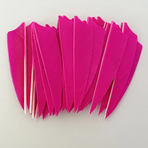 Imagen 2 del producto 50 Uds. Plumas de pavo de 3 pulgadas para flechas escudo corte pluma de tiro con arco Fletching arco y flecha accesorios de tiro con arco