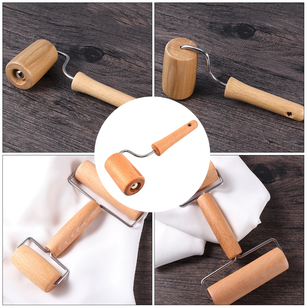 

2 Pcs Comfortable Wooden Rolling Pin With Stainless Steel Handle Ideal Pizza Baking