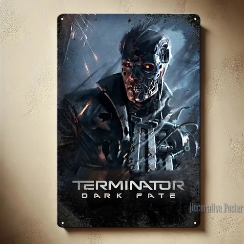 Terminator  Dark Fate Arnold Schwarzenegger Movie Metal Poster Tin Sign -20x30cm