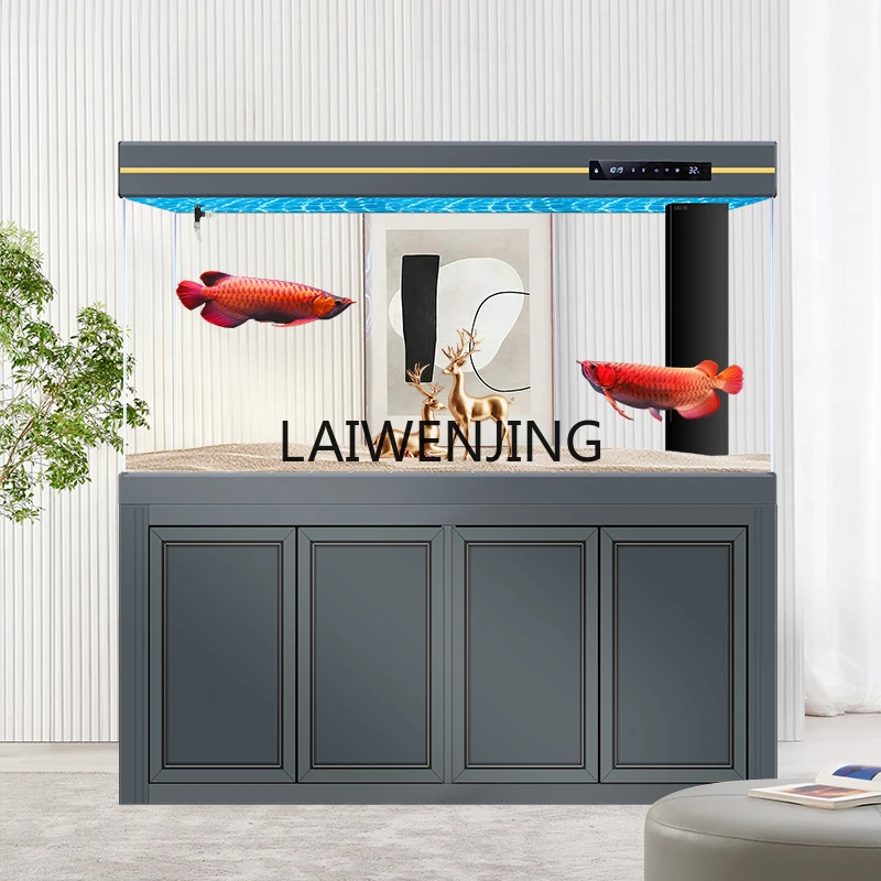 HLZ new light luxury fish tank household living room medium floor ecological tank screen glass