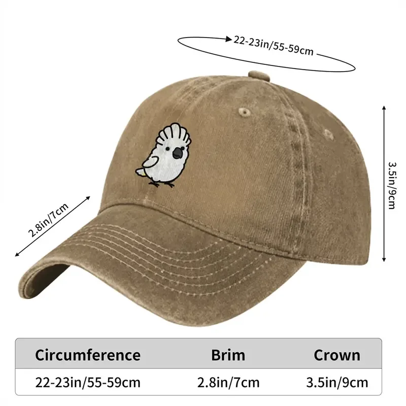 Washed Men'S Baseball Cap Chubby Umbrele Cockatoo Trucker Snapback Caps Dad Hat Parrot Birds Pet Golf Hats