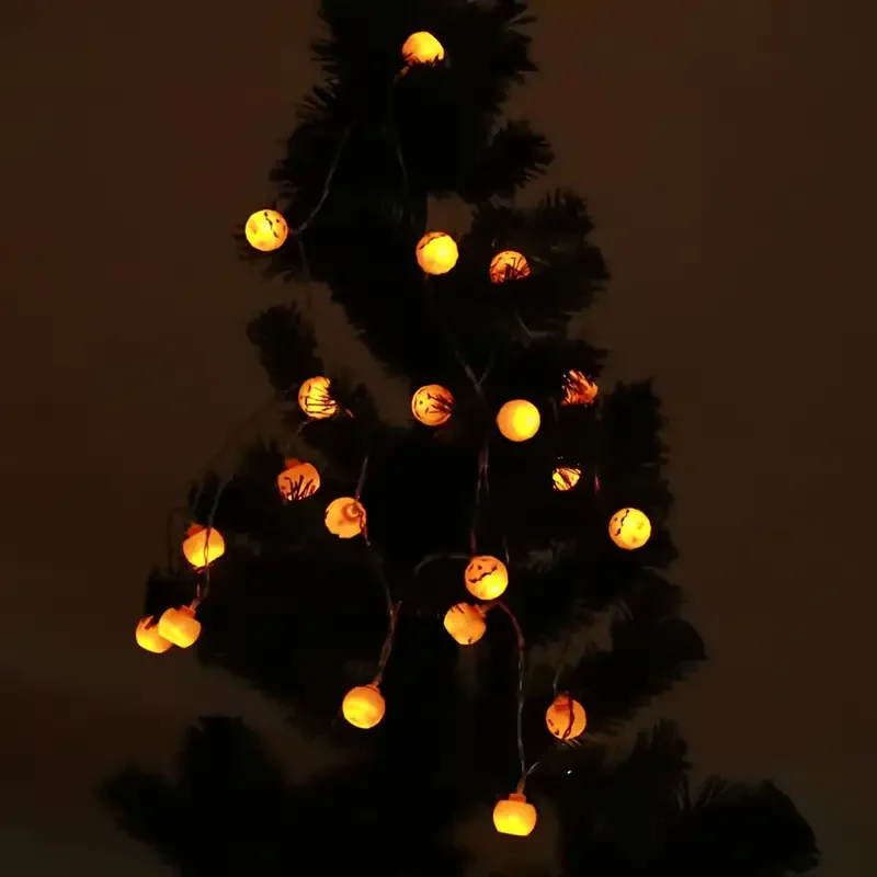 40 LEDs Halloween Kürbis LED Lichterketten mit Fernbedienung für Indoor Outdoor Holiday Party Halloween Dekoration – Detail 7