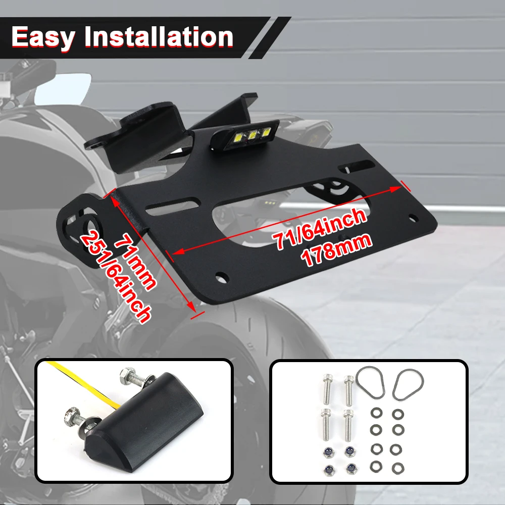 For Yamaha YZF R7 MT-07 MT07 2021 2022 2023 2024 Motorcycle Rear Tail Tidy Fender Eliminator Kit License Plate Holder Bracket