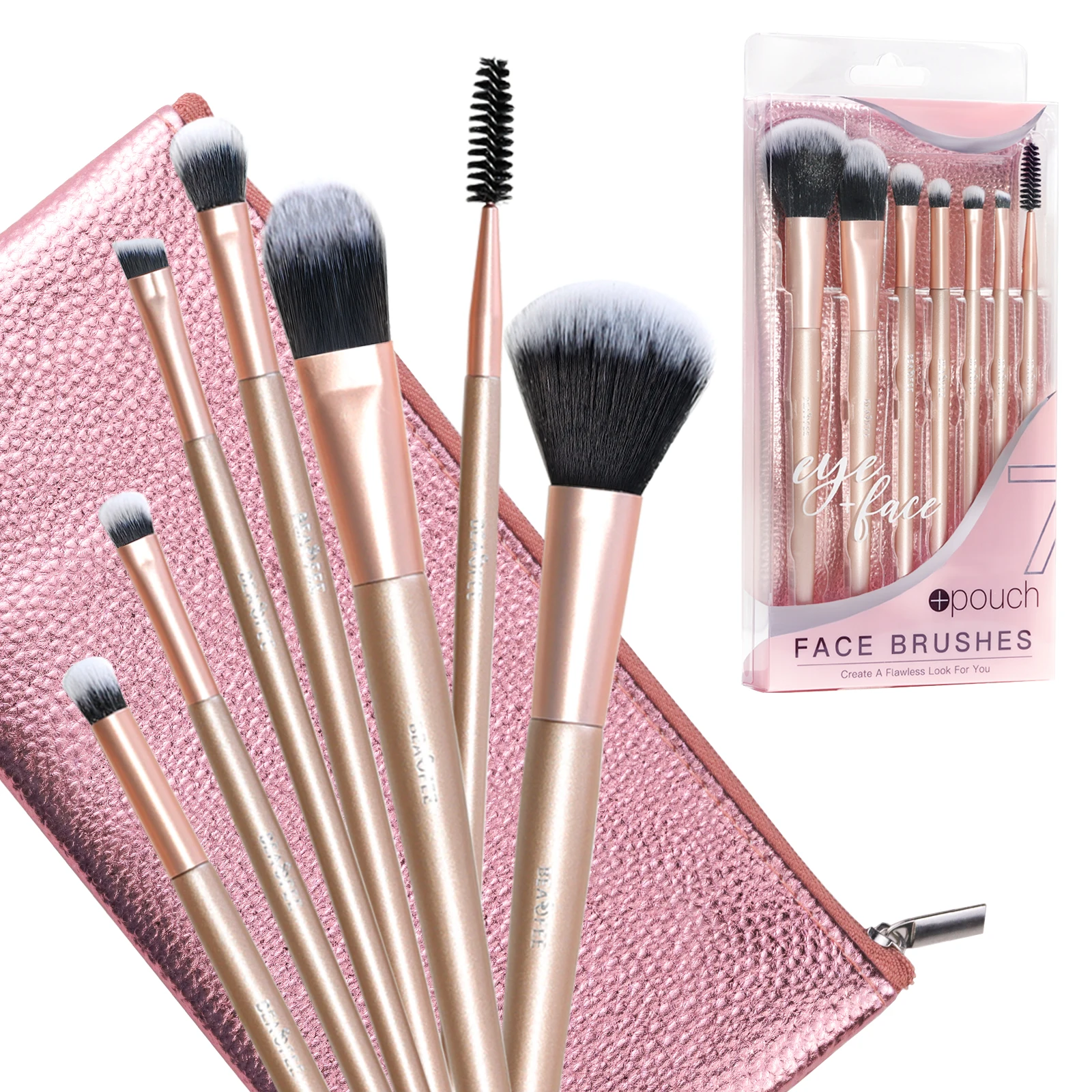 

7pcs Makeup Brushes Makeup Brush Set, Premium Sythetic Foundation Blending Brush Powder Blush Concealers Eyeshadow Eyebrow