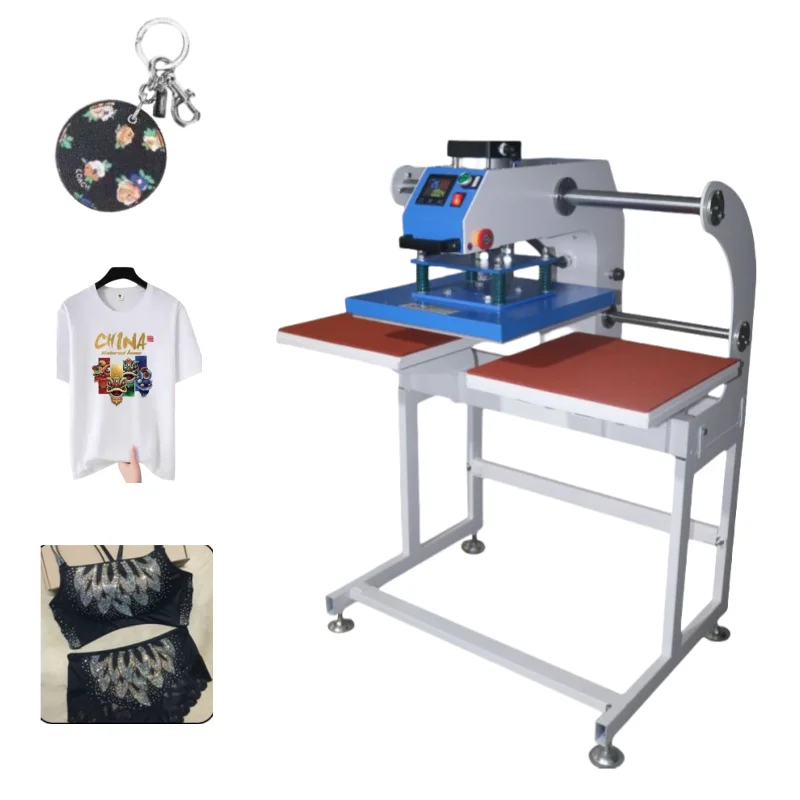 Automatic Dual Heat Press Machine T Shirt Heat Transfer Printing Machine For Plastic Rhinestone Heat Transfers Machines