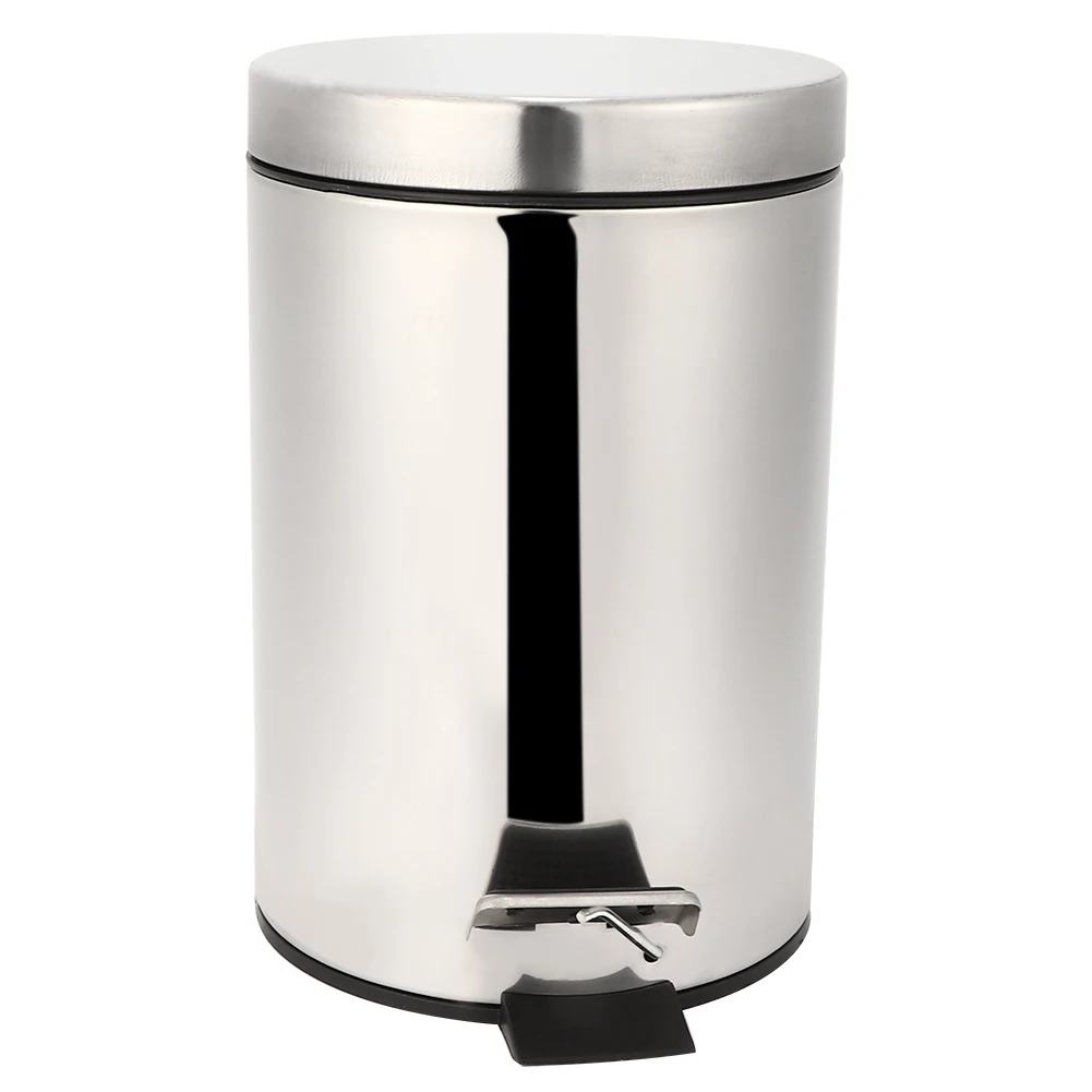 3L Stainless Steel Step Pedal Trash Can Portable Dustbin Rubbish With Bucket Garbage Bin Container Can Household Accessories